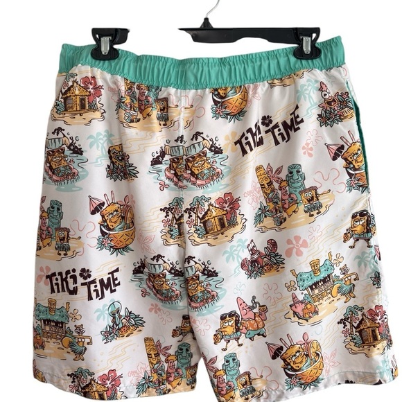 Sponge Bob Square Pants Swim Suit Trunks Shorts XL Big Kahjna Tiki Time Bar NEW! - Picture 2 of 15